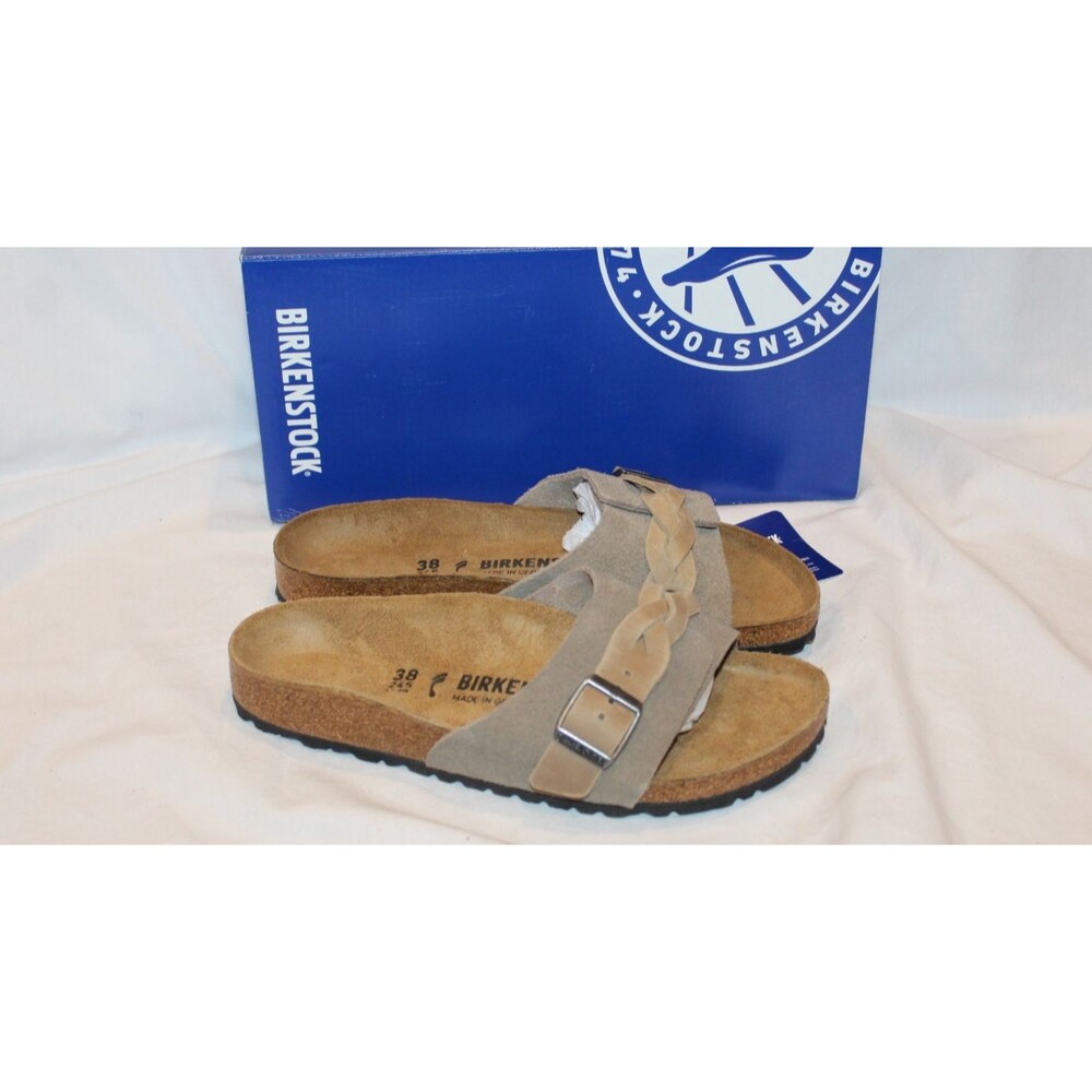 Birkenstock Oita Braided Women's Suede Sandals Elemental Taupe NEW EU 38 NARROW